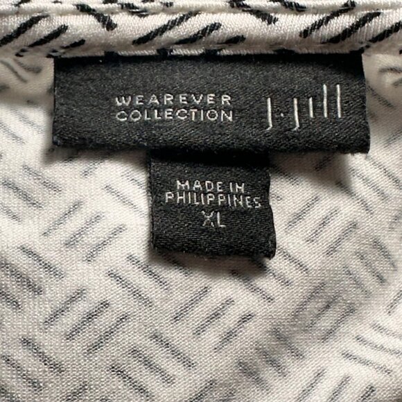 J. Jill Wearever Collection Womens Black & White 3/4 Sleeve Boat Neck Top XL - Picture 3 of 10